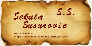 Sekula Susurović vizit kartica